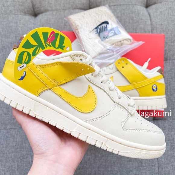 Nike Shoes - 🍌💛🤍 Nike dunk low banana sail yellow shoes